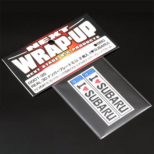 하비몬[단종] [#0001-35] [2개입｜미니어처: 번호판 데칼] REAL 3D Licence Plate E.U. I Love SUBARU (크기 49.5 x 11mm)[상품코드]WRAP-UP NEXT