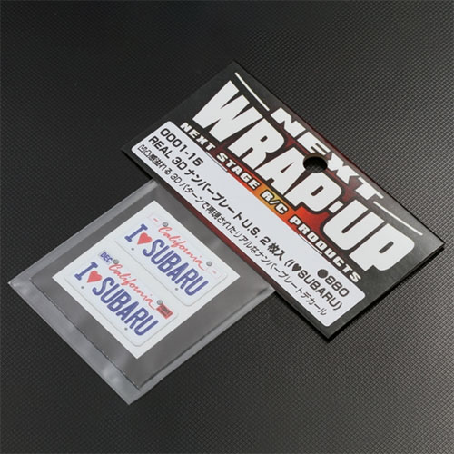 하비몬[단종] [#0001-15] [2개입｜미니어처: 번호판 데칼] REAL 3D Licence Plate U.S. I Love SUBARU (크기 30 x 15mm)[상품코드]WRAP-UP NEXT