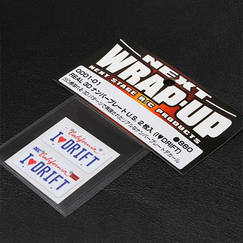 하비몬[#0001-01] [2개입｜미니어처: 번호판 데칼] REAL 3D Licence Plate U.S. I Love DRIFT (크기 30 x 15mm)[상품코드]WRAP-UP NEXT
