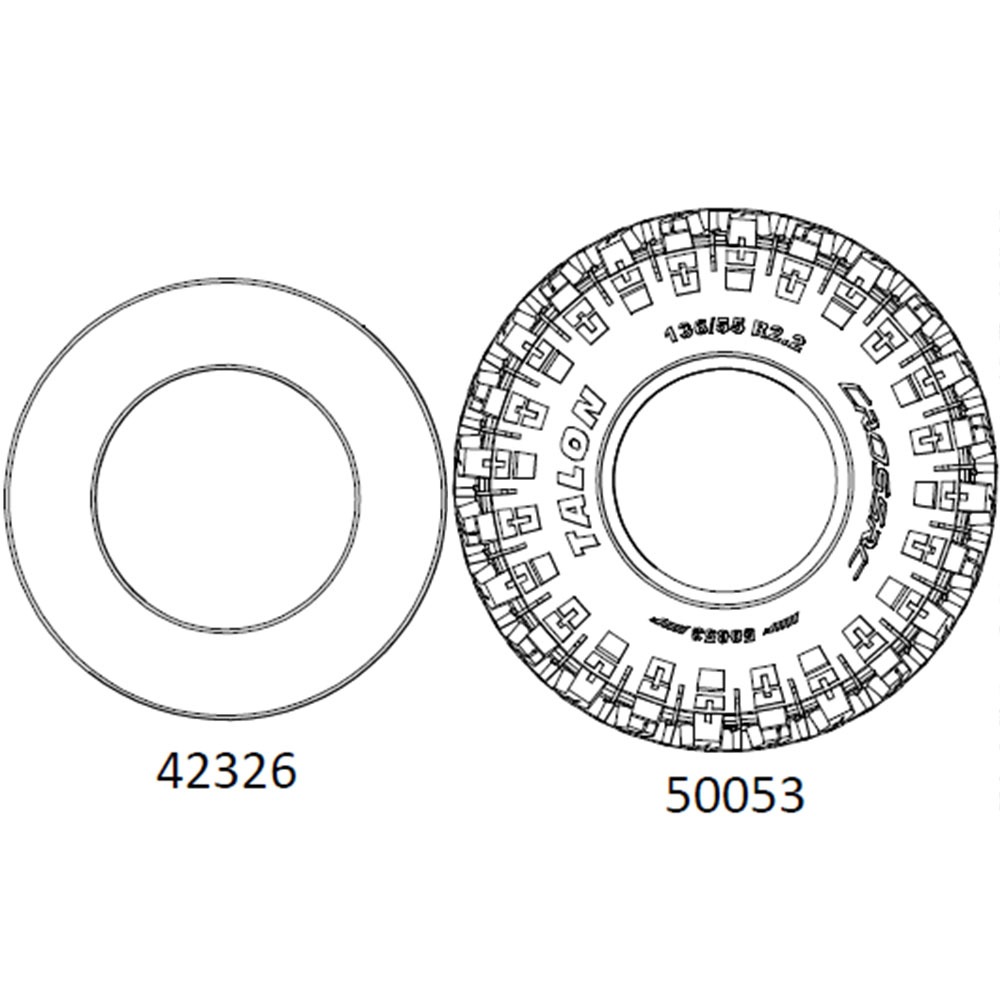 하비몬[#97401061] [2개입 반대분] 2.2&quot; Cougar Crawler Tires w/Insert for EMO-X (설명서 품번 #50053, 42326) (크기 136 x 57mm)[상품코드]CROSS-RC