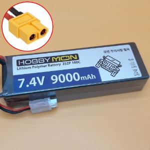 하비몬[BM0323-XT60] (하드케이스) 7.4V 9000mAh 2S 100C Hard Case LiPo Battery w/XT60 Connector (크기 139 x 47 x 25.5mm)[상품코드]HOBBYMON